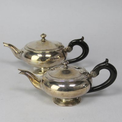 Silver-Plated Metal Teapots from Christofle, Set of 2-NE-1799265