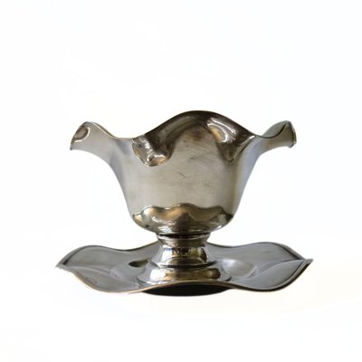 Silver Plated Sauce Bowl on Foot, Sweden, 1900s-JKV-2023246