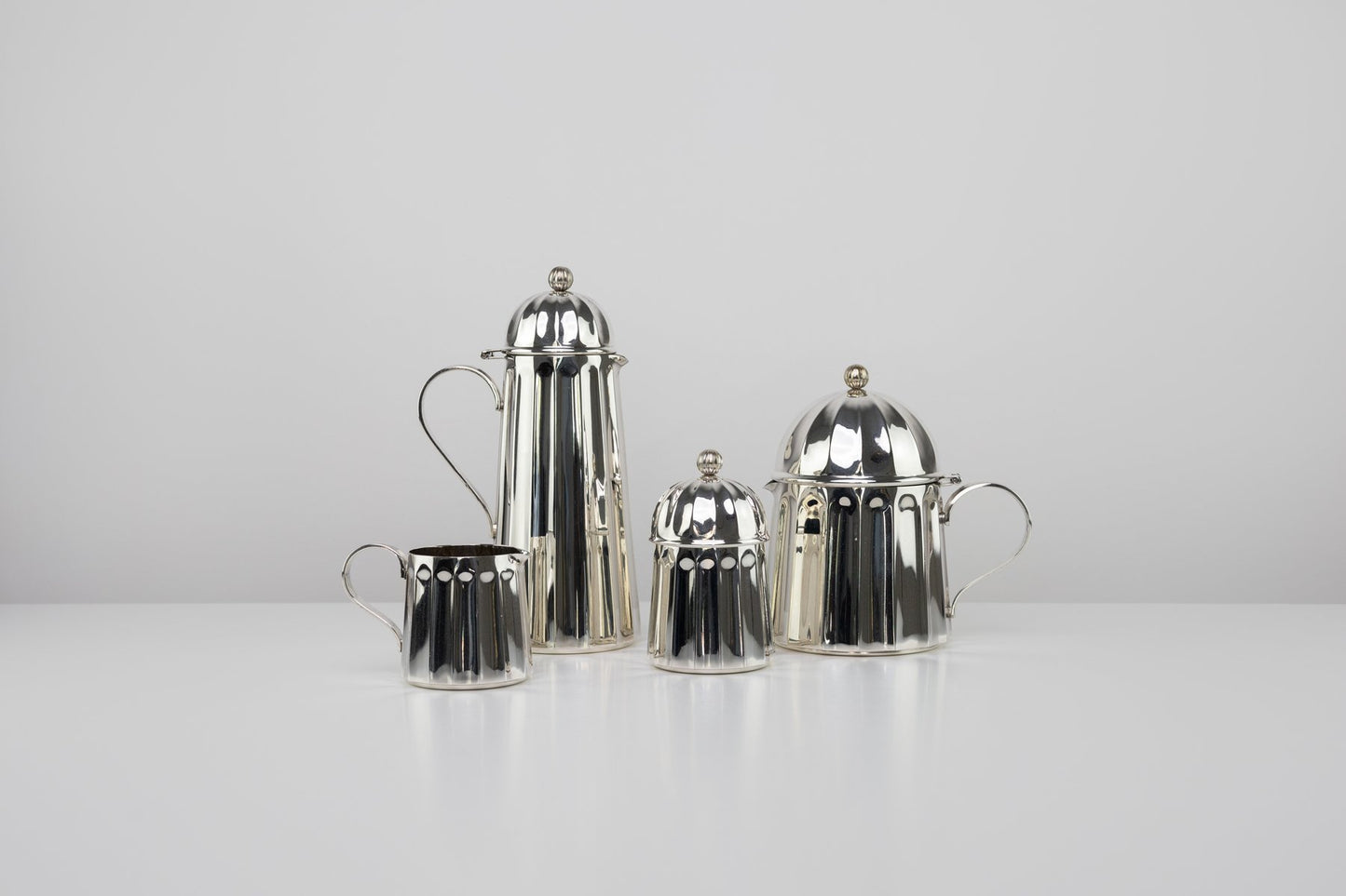 Silver-Plated Set by Massimo Vignelli for Gioielleria Calegaro, 1981, Set of 4