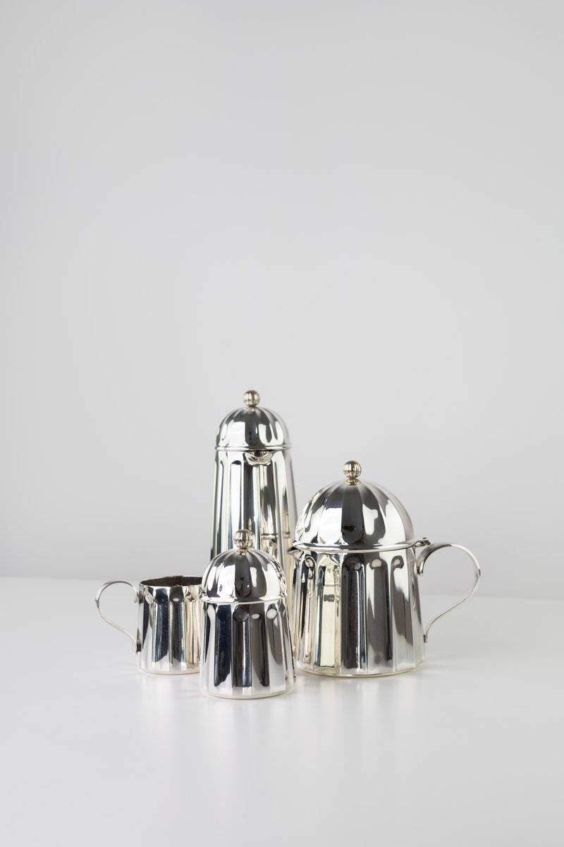 Silver-Plated Set by Massimo Vignelli for Gioielleria Calegaro, 1981, Set of 4