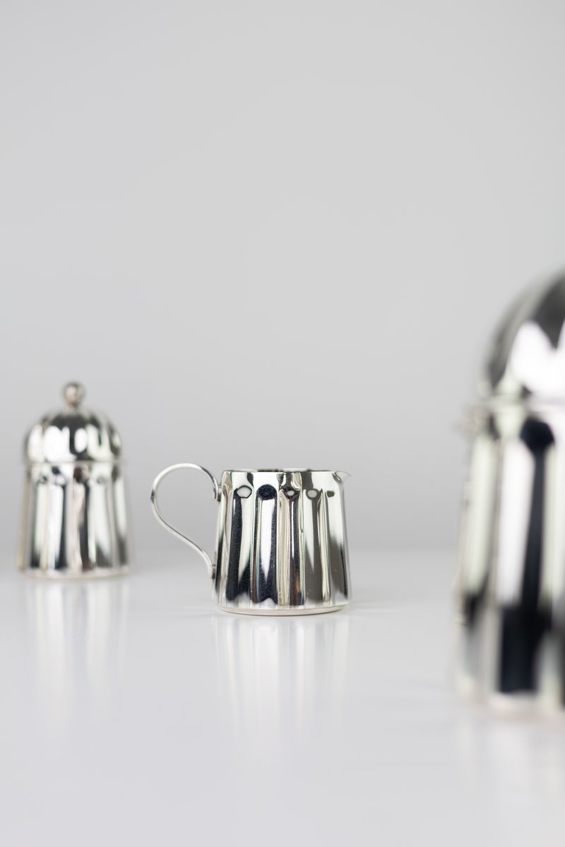 Silver-Plated Set by Massimo Vignelli for Gioielleria Calegaro, 1981, Set of 4