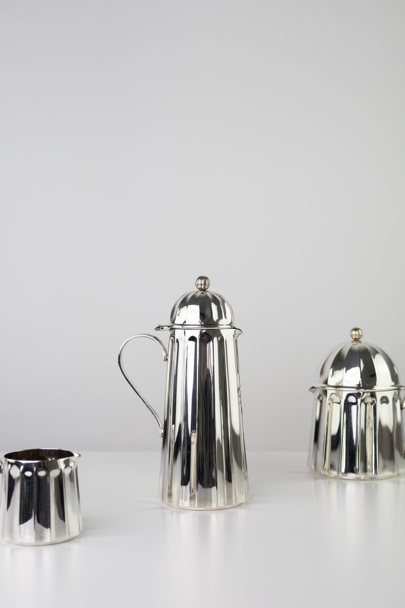 Silver-Plated Set by Massimo Vignelli for Gioielleria Calegaro, 1981, Set of 4