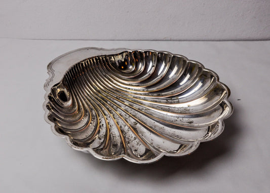 Silver-Plated Shell Vide Poche, Spain, 1970s