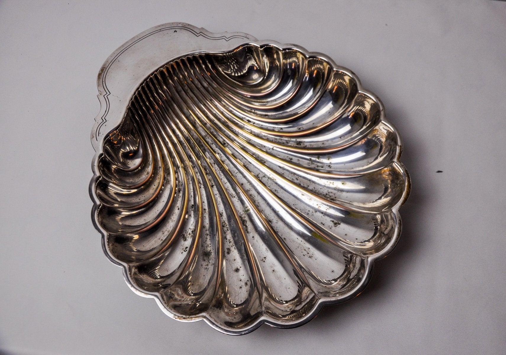 Silver-Plated Shell Vide Poche, Spain, 1970s