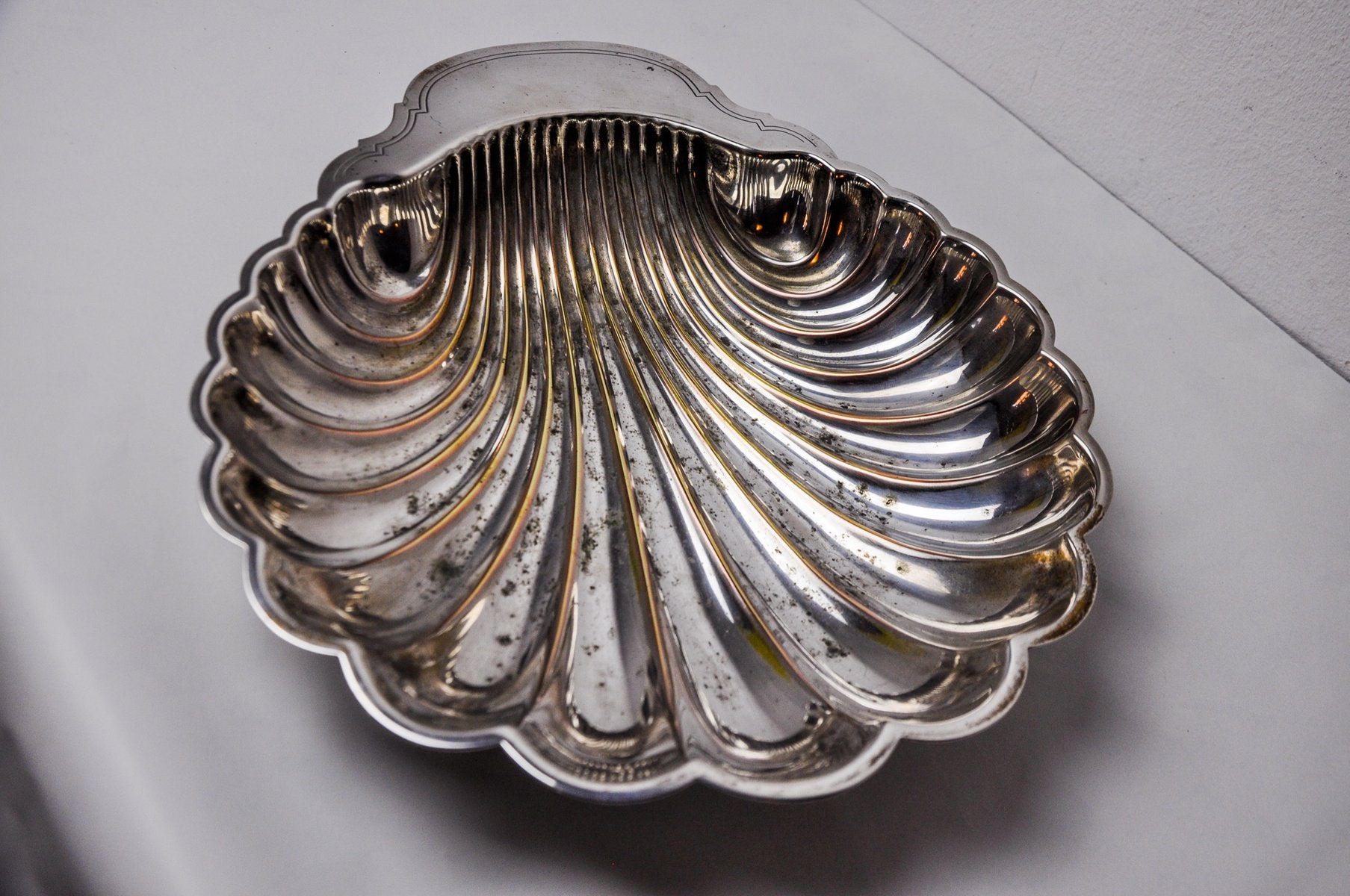 Silver-Plated Shell Vide Poche, Spain, 1970s