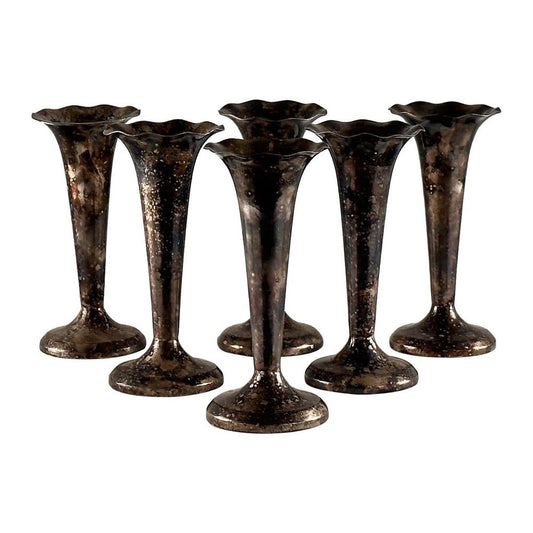 Silver-Plated Soliflores attributed to Gio Ponti for Fratelli Calderoni, Italy, 1960s, Set of 6