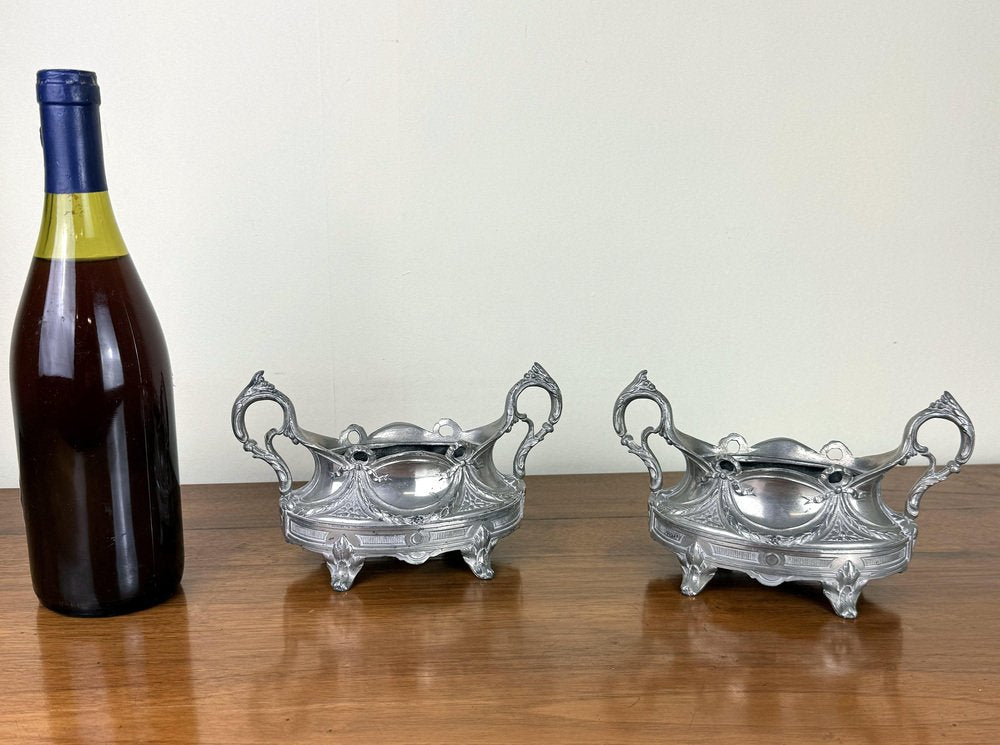 Silver-Plated Table Planters, 1880, Set of 2