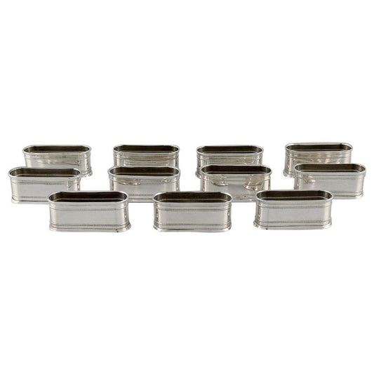 Silver Sener Napkin Rings, Turkey, Set of 11