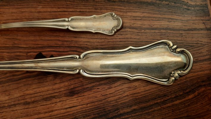 Silver Serving Ladles and Tong, 1890s, Set of 3-EAI-1398293