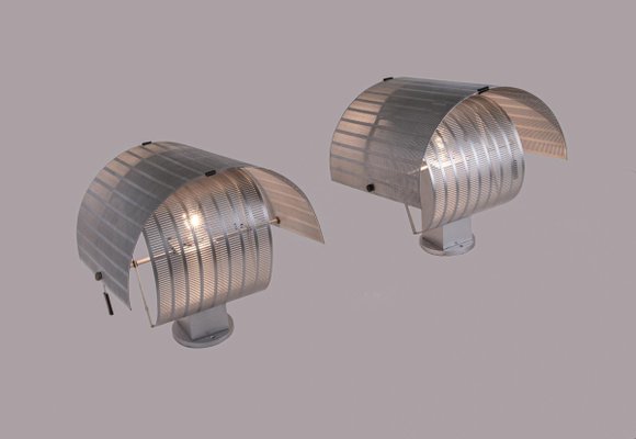 Silver Shogun Wall Lights by Mario Botta for Artemide, 1980s, Set of 3-DEK-932435