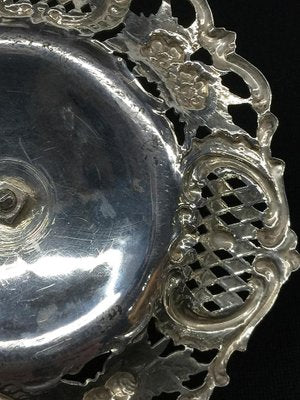 Silver Small Dutch Sword Marked Inkwell With a Scene of Houses and a Windmill-UCH-1224661