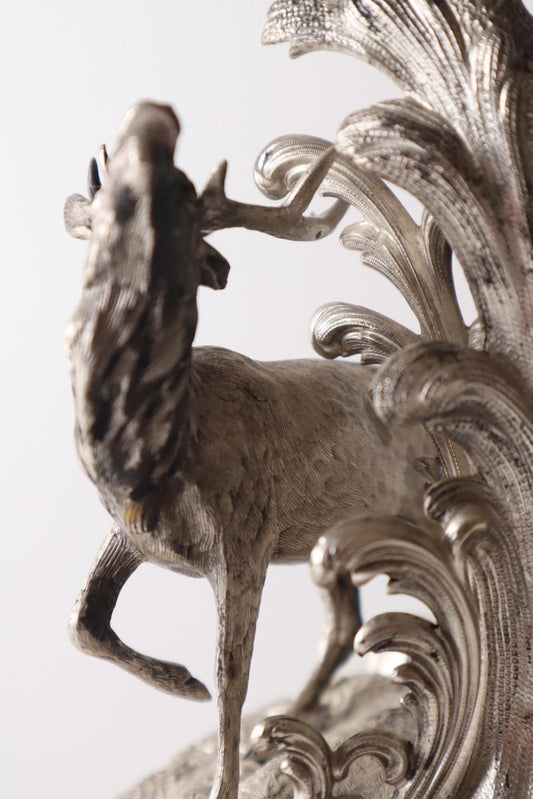 Silver Stag Candleholder Table from Heinrich Gottfried Dellevie, 1827