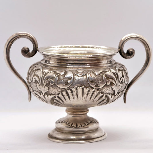 Silver Sugar Bowl with Glass Insert