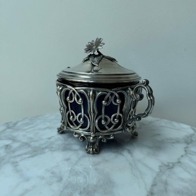 Silver Sugar Bowl with Minerva Hallmark, Late 19th Century-QKG-2022395