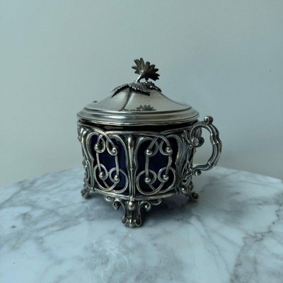 Silver Sugar Bowl with Minerva Hallmark, Late 19th Century-QKG-2022395