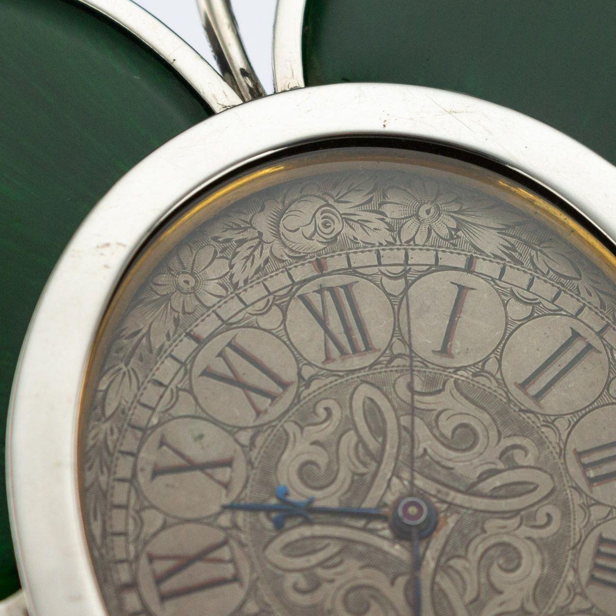 Silver Table Clock in the Shape of a Clover with Enamel from Horton & Allday, Birmingham, 1896