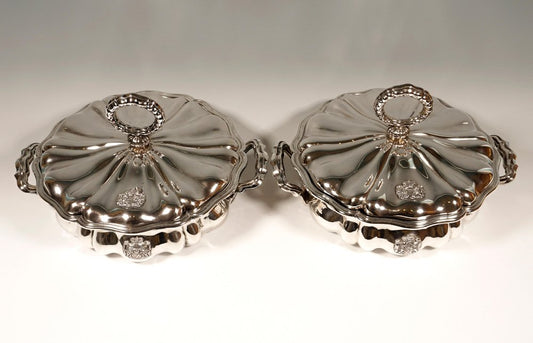 Silver Terrines from Mayerhofer & Klinkosch, Vienna, 1846, Set of 2