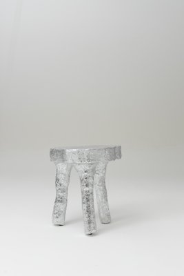 Silver Tripod Stool in Plaster-QAC-2017191