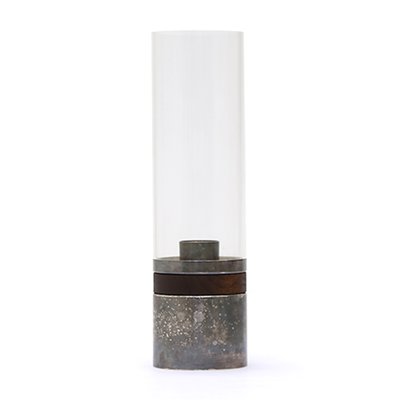 Silver, Wood, and Acrylic Glass Candlestick from Christofle, 1960s-EZ-1142512