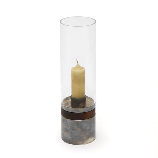 Silver, Wood, and Acrylic Glass Candlestick from Christofle, 1960s