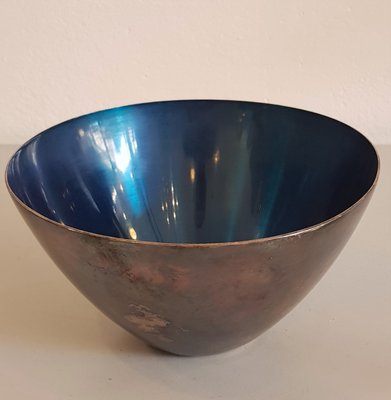 Silvered and Enameled Bowl from DGS Denmark, 1950s-UNO-992657