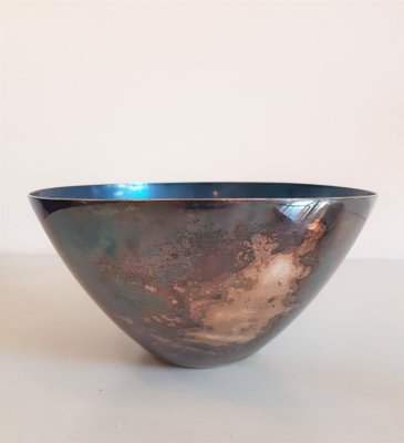 Silvered and Enameled Bowl from DGS Denmark, 1950s-UNO-992657