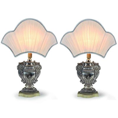 Silvered Copper Lamps with Fan, 1970s, Set of 2-TBU-2034807