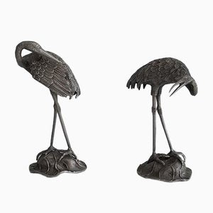 Silvered Cranes from Maison Bagués, 1970s, Set of 2-BA-658591