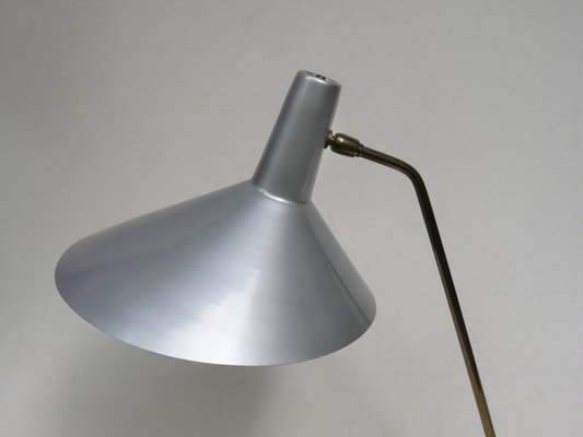 Silvery Gray Brass Table Lamp, 1950s-EY-1332435