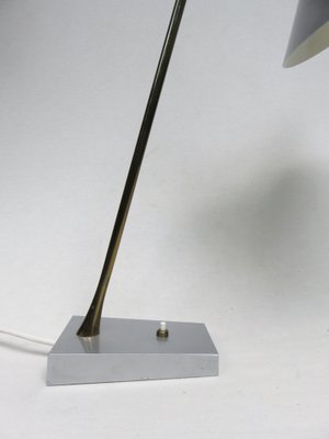 Silvery Gray Brass Table Lamp, 1950s-EY-1332435