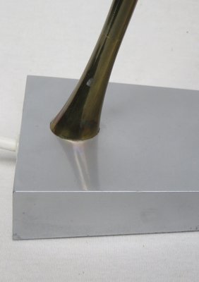 Silvery Gray Brass Table Lamp, 1950s-EY-1332435