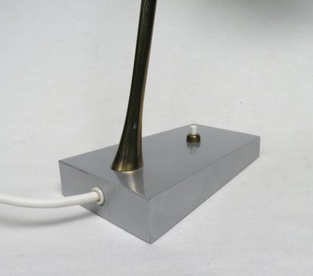 Silvery Gray Brass Table Lamp, 1950s-EY-1332435