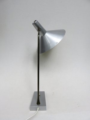 Silvery Gray Brass Table Lamp, 1950s-EY-1332435