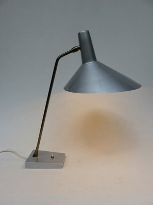 Silvery Gray Brass Table Lamp, 1950s-EY-1332435