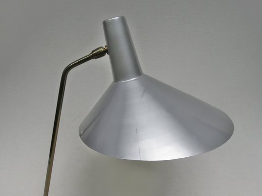 Silvery Gray Brass Table Lamp, 1950s-EY-1332435