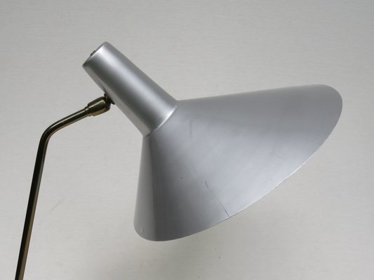 Silvery Gray Brass Table Lamp, 1950s-EY-1332435