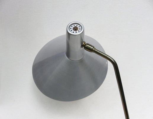 Silvery Gray Brass Table Lamp, 1950s-EY-1332435