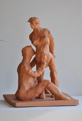 Silviane Leger, La Maternité, 20th or 21st Century, Terracotta-KHH-1387362