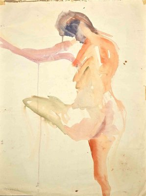 Silvio Loffredo, Nude of Woman, Watercolor, 1956-ZCI-979066