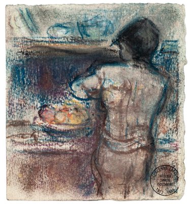 Simon Goldberg, Nude, Oil Pastel, Mid-20th Century-ZCI-871000