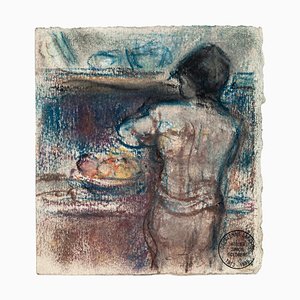 Simon Goldberg, Nude, Oil Pastel, Mid-20th Century-ZCI-871000