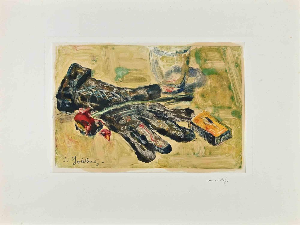 Simon Goldberg, Still Life with Glove, Monotype, Mid-20th Century