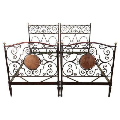 Single Beds in Iron, 19th Century, Set of 2-DCO-1754292