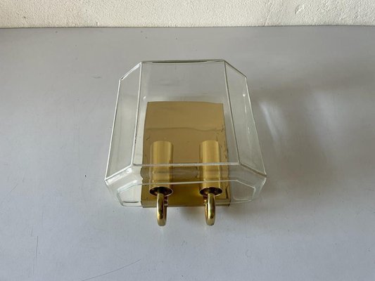 Single Glass & Brass Sconce from Limburg, Germany, 1960s-RDS-1446331