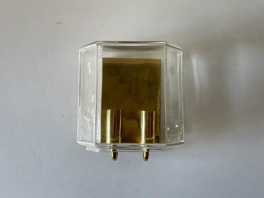 Single Glass & Brass Sconce from Limburg, Germany, 1960s-RDS-1446331