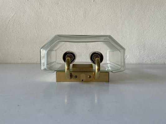 Single Glass & Brass Sconce from Limburg, Germany, 1960s-RDS-1446331