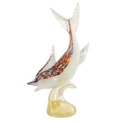 Single Piece Sculpture Fish on a Murano Glass Base, 1990s-MPO-1048791