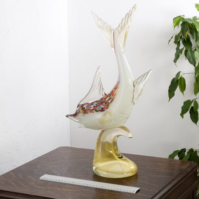 Single Piece Sculpture Fish on a Murano Glass Base, 1990s-MPO-1048791