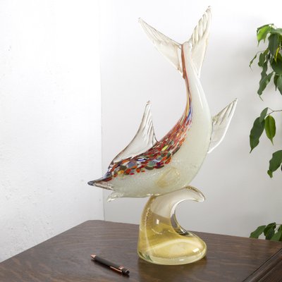 Single Piece Sculpture Fish on a Murano Glass Base, 1990s-MPO-1048791