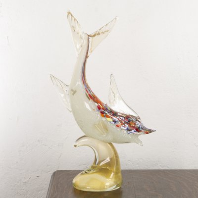 Single Piece Sculpture Fish on a Murano Glass Base, 1990s-MPO-1048791